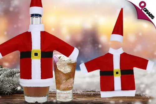 From QR19 Dine in Christmas Cheer with Holiday-Themed Bottle Cozy & Santa Belt Napkin Rings! (Up to QR78 Value)